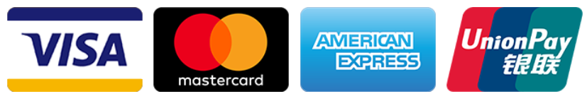 Logo Visa, Mastercard, American Express et UnionPay